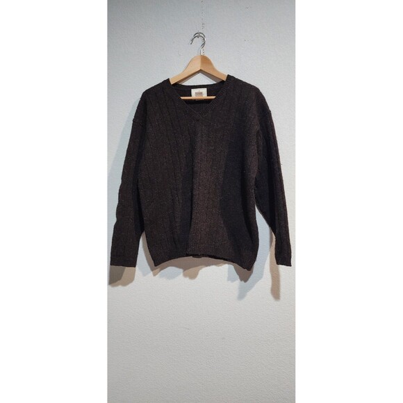 Vintage Express Tricot Men’s Sweater 100% Wool Woven Gray Size Large - Picture 1 of 9